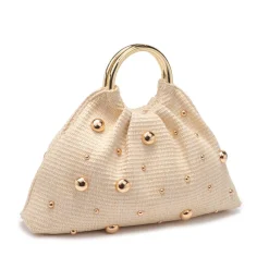 Harper - Straw Studded Evening Bag
