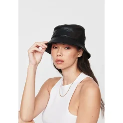 Vegan Leather Bucket Hat Bucket Hat